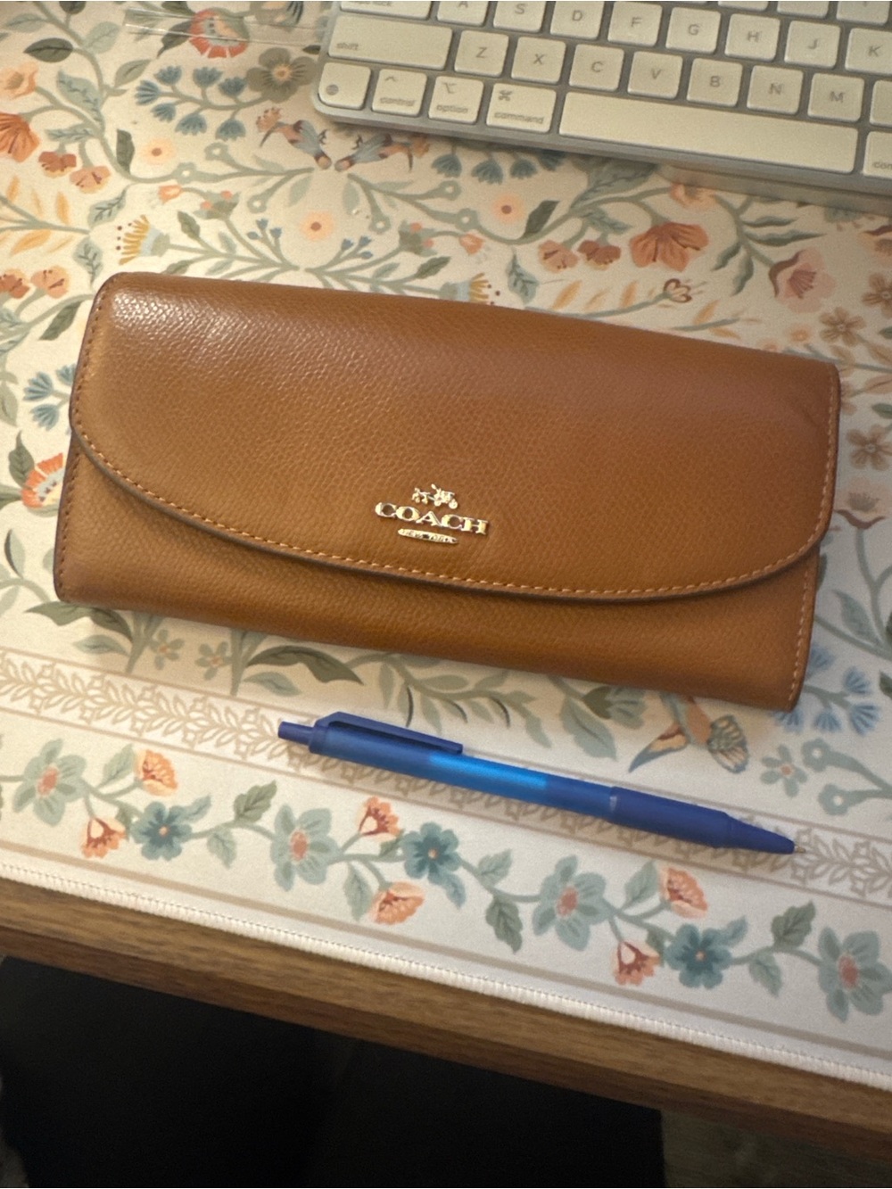 Coach Leather Wallet with Signature Insert